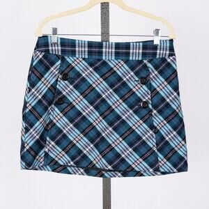 Vintage Y2K 90s Academia Goth Plaid Mini Skirt US SZ 8 Wool Lined Classic Retro